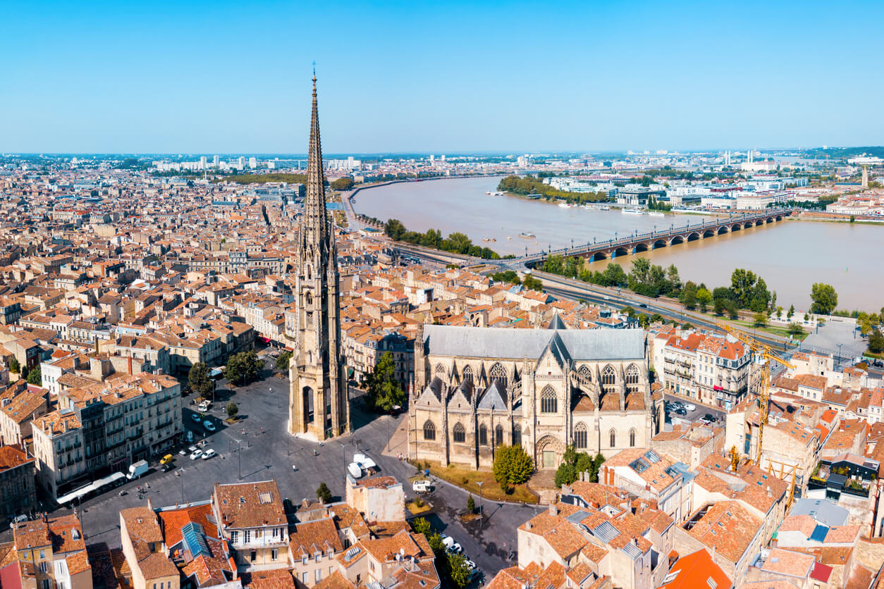 Żyronda (Gironde): Vue aérienne de Bordeaux, Aquitaine Żyronda (Gironde): Vue aérienne de Bordeaux, Aquitaine