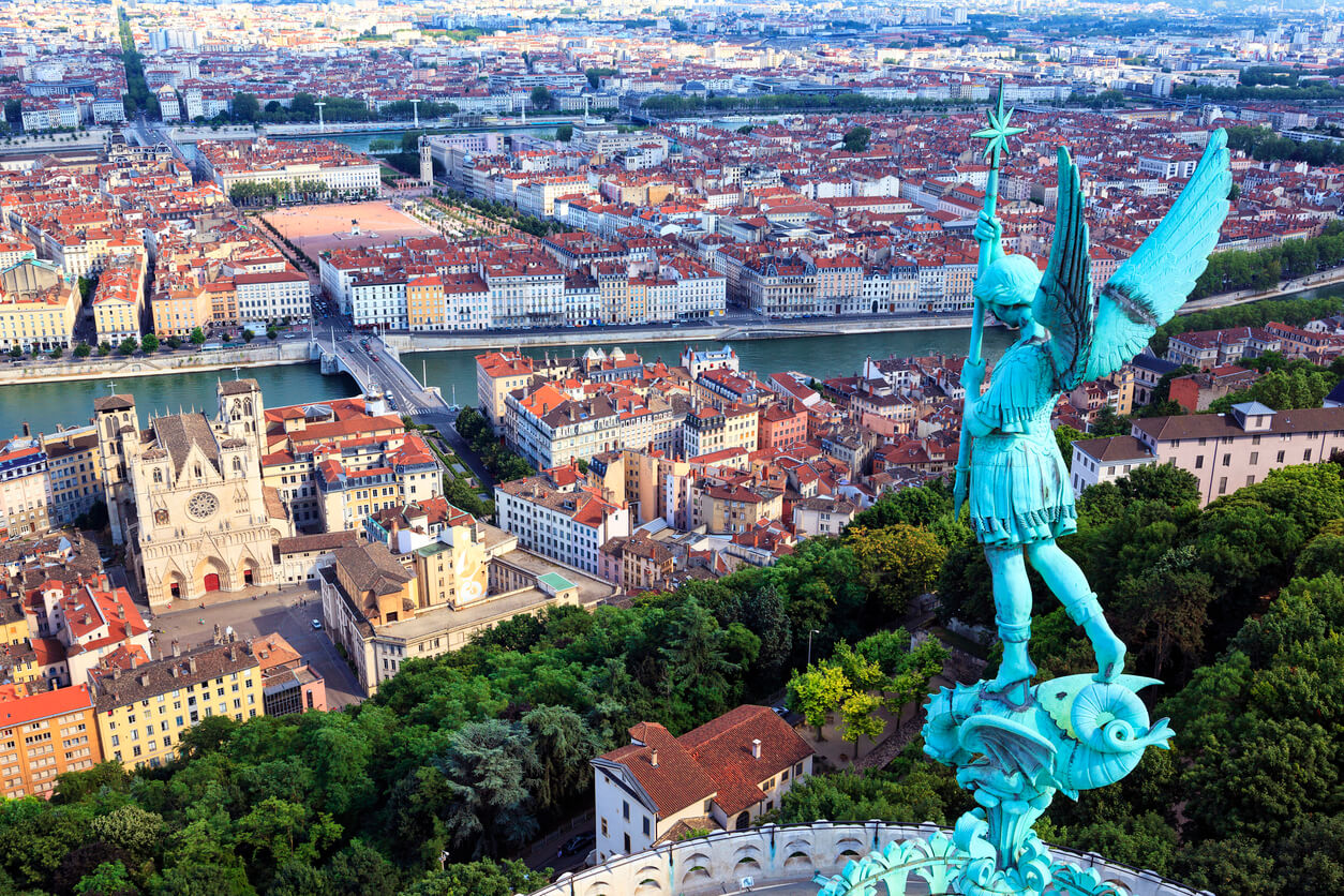 Lyon : Vue sur Lyon depuis Notre Dame de Fourviere